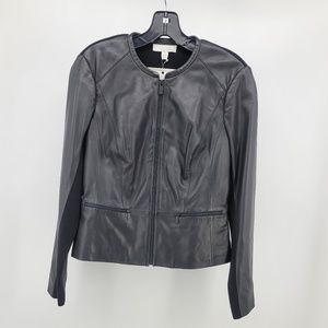 Hinge by Nordstrom Womens Black 100% Lamb Leather Zippered Jacket NWT Size Small